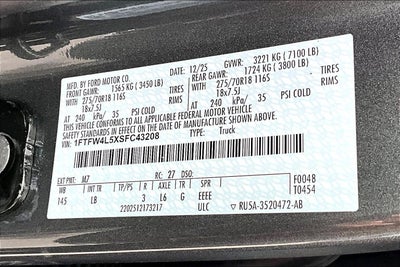 2025 Ford F-150 Tremor