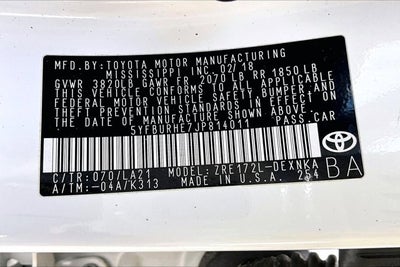 2018 Toyota Corolla Base