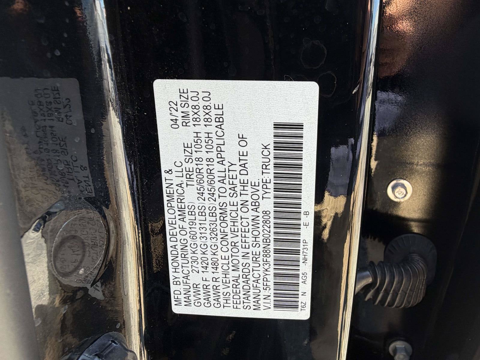 2022 Honda Ridgeline Black Edition