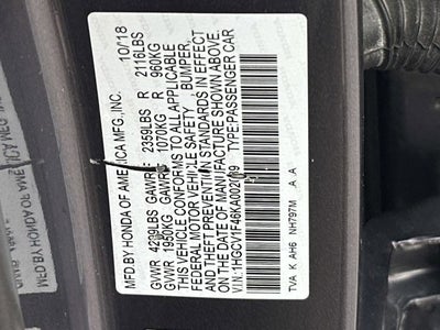 2019 Honda Accord Sedan EX 1.5T