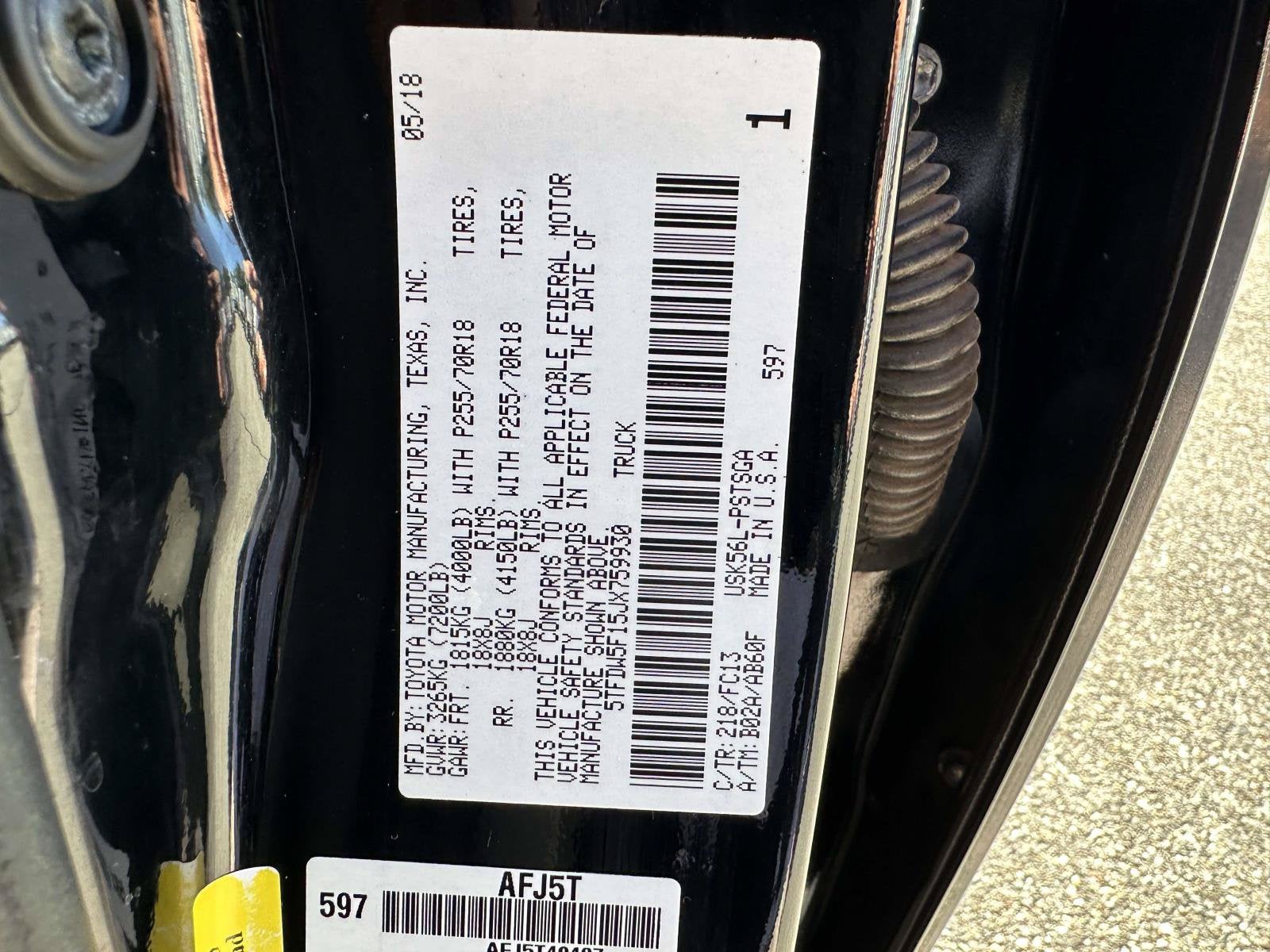2018 Toyota Tundra 4WD Base