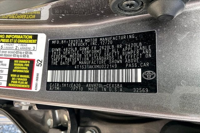 2021 Toyota Camry Hybrid Hybrid SE
