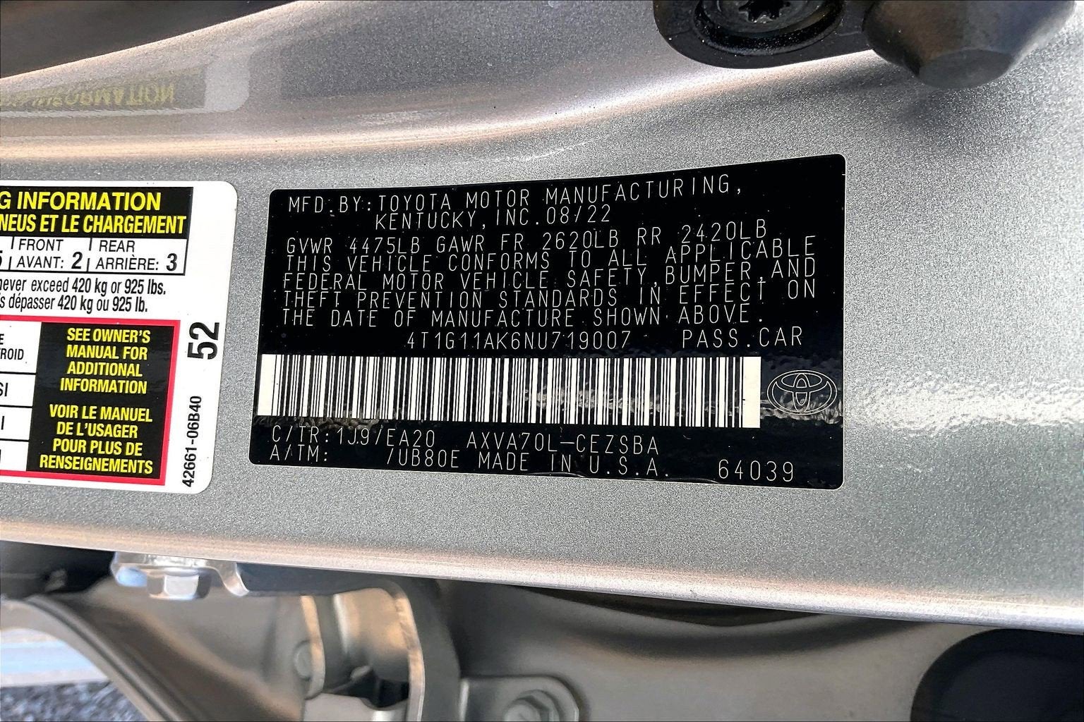 2022 Toyota Camry Base