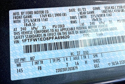 2023 Ford F-150 XLT FX4 SPORT