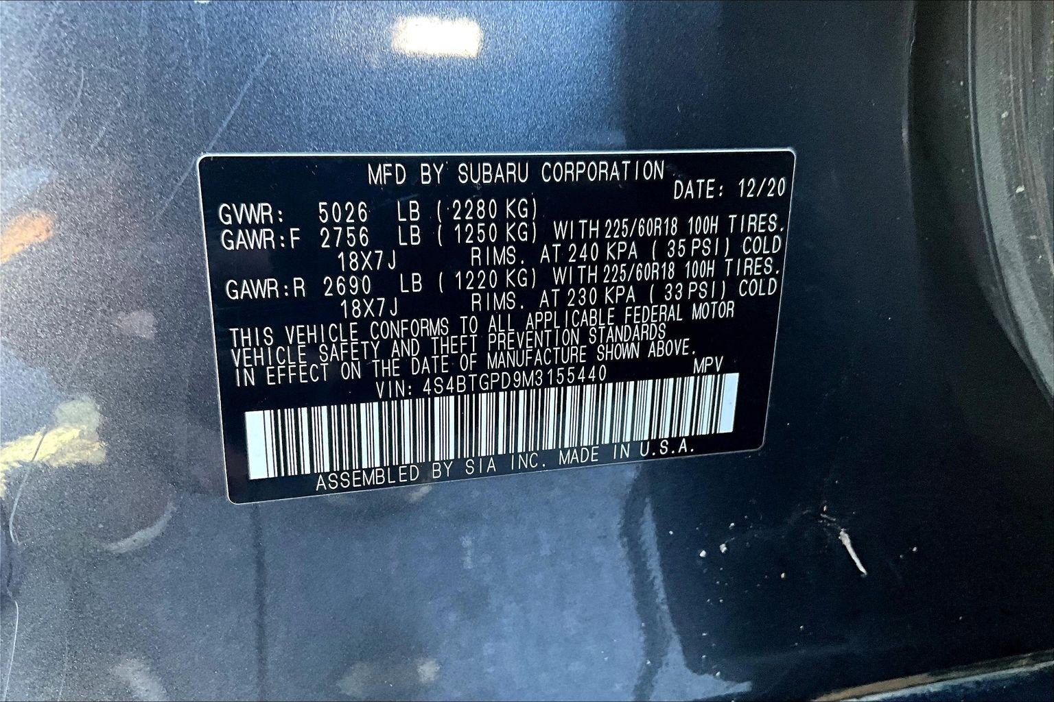 2021 Subaru Outback Touring XT