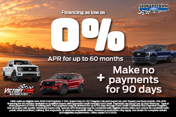 0% APR + No Payments for 90 Days