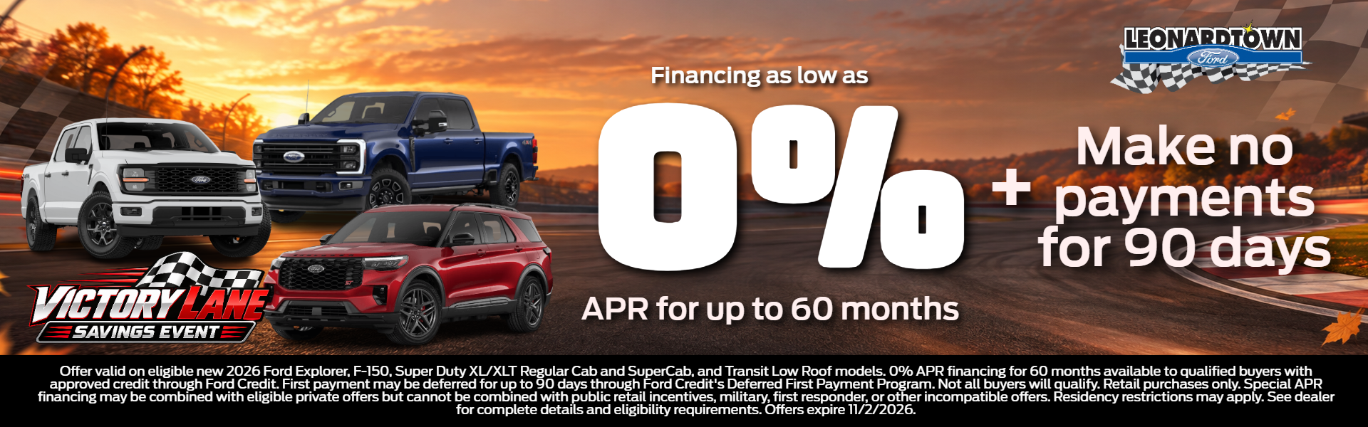 0% APR + No Payments for 90 Days