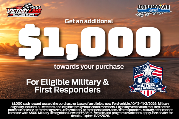 Military & First Responders get $1,000 towards your purchase