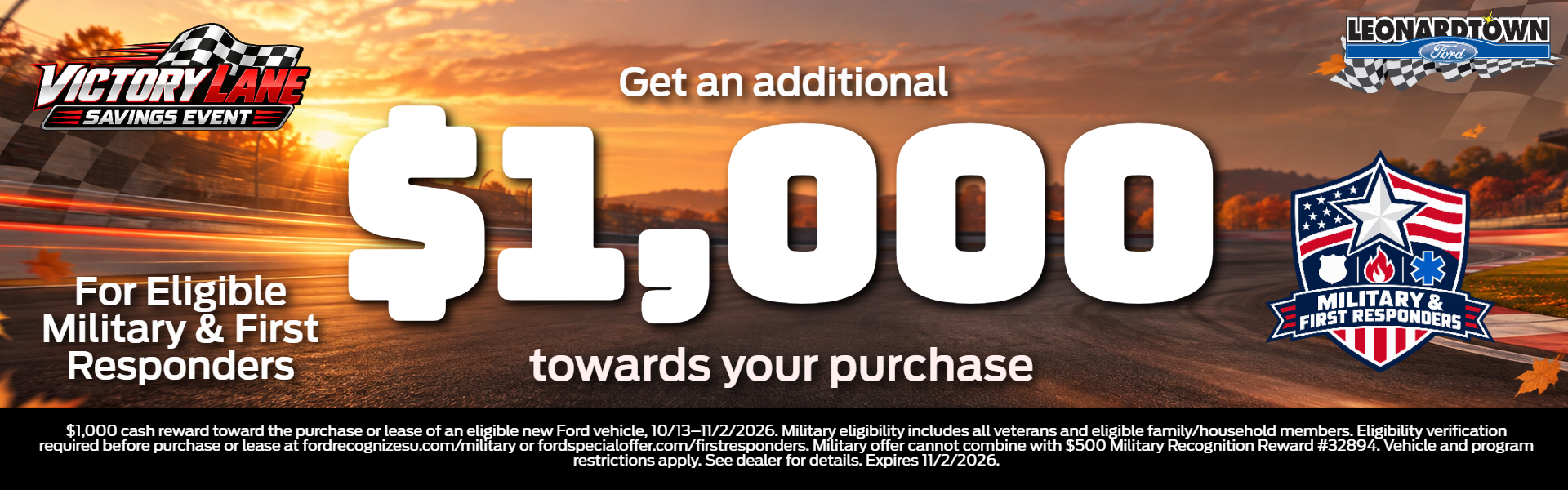 Military & First Responders get $1,000 towards your purchase